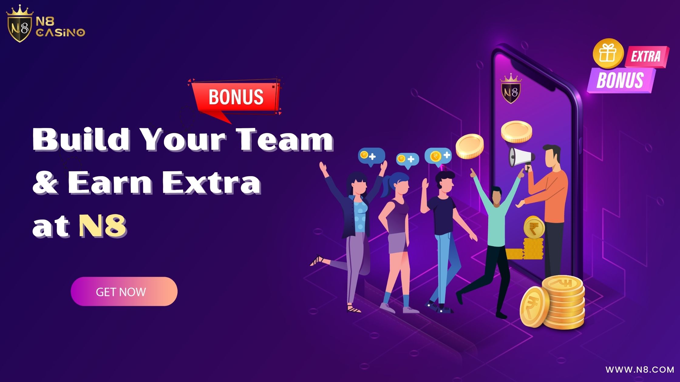 Build Your Team And Earn Extra At N8 N8 Team Up Bonus N8 Games